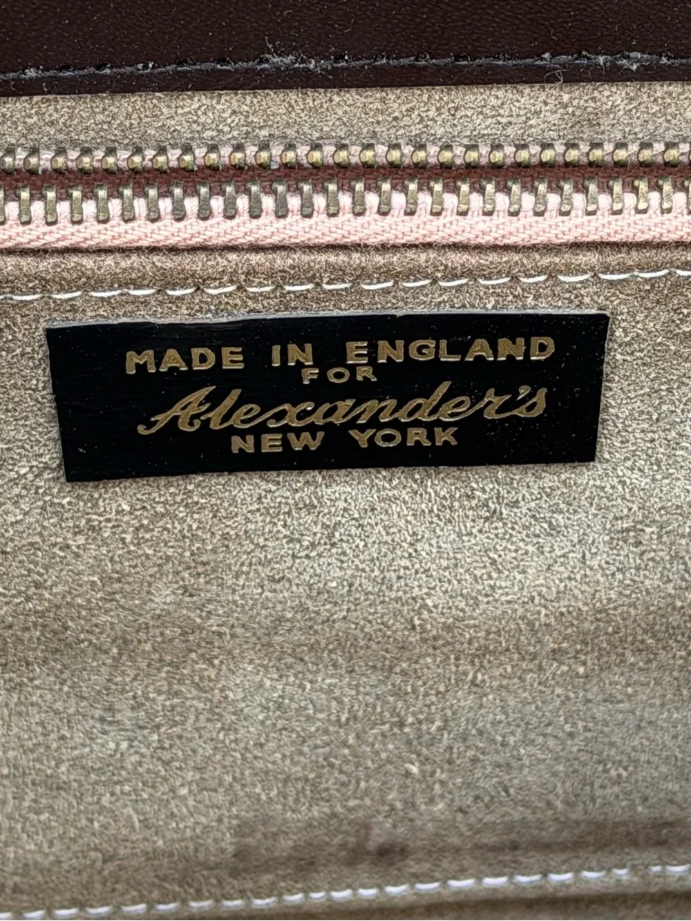Vintage English Leather Shoulder Bag Brown Made in England Classic 60s 70s